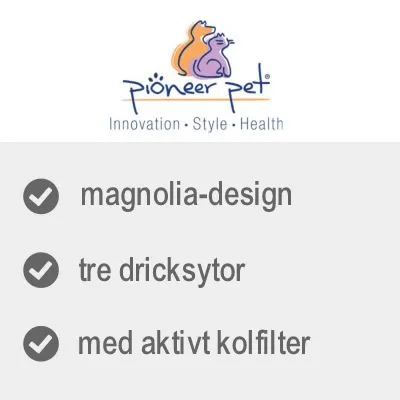 Pioneer Pet. Innovation • Style • Health. magnolia-design, tre drickytor, med aktivt kolfilter