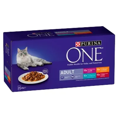 40 x 85g PURINA ONE Wet Cat Food + 8 x 85g Wet Cat Food Free! *