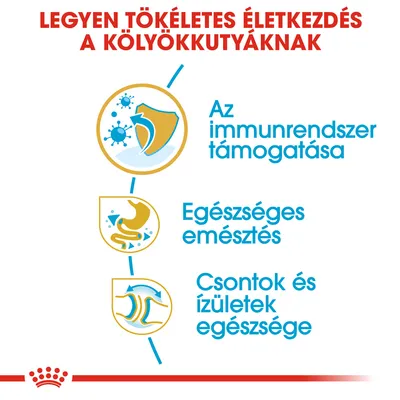 Legyen tökéletes életkezdés a kölyökkutyáknak. Az immunrendszer támogatása, egészséges emésztés, csontok és ízületek egészsége.