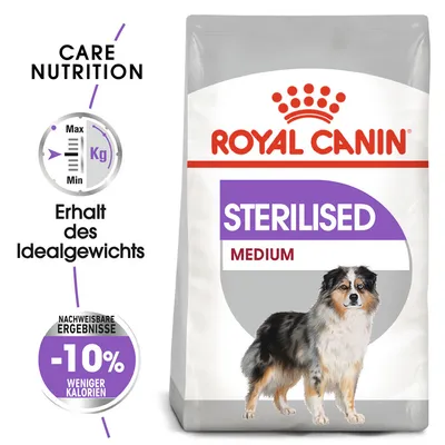 Royal Canin Sterilised Medium. Поддержание идеального веса, доказанные результаты, на 10% меньше калорий.