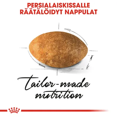 Persialaiskissoille räätälöidyt nappulat. Teksti: tailor-made nutrition.