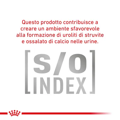 Questo prodotto contribuisce a creare un ambiente sfavorevole alla formazione di uroliti di struvite e ossalato di calcio nelle urine. [s/o] INDEX
