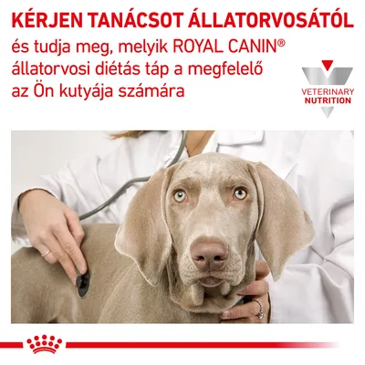 KÉRJEN TANÁCSOT ÁLLATORVOSÁTÓL és tudja meg, melyik ROYAL CANIN állatorvosi diétás táp a megfelelő az Ön kutyája számára. VETERINARY NUTRITION