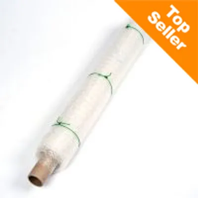 Rotolo di pellicola trasparente con fascette verdi, angolo arancione in alto a destra con testo inglese 'Top Seller'.