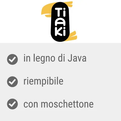 Tiaki. In legno di Java, riempibile, con moschettone.