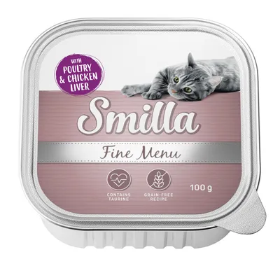 Smilla Fine Menu с птицей и куриной печенью, содержит таурин, беззерновой рецепт, 100 г.