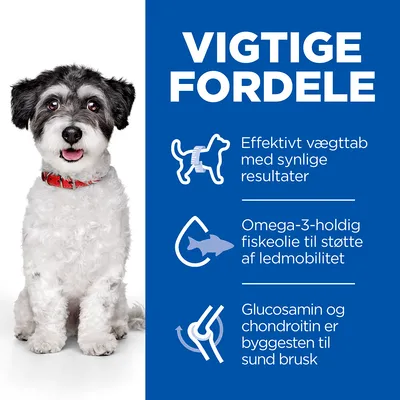 VIGTIGE FORDELE: Effektivt vægttab med synlige resultater, Omega-3-holdig fiskeolie til støtte af ledmobilitet, Glucosamin og chondroitin er byggesten til sund brusk