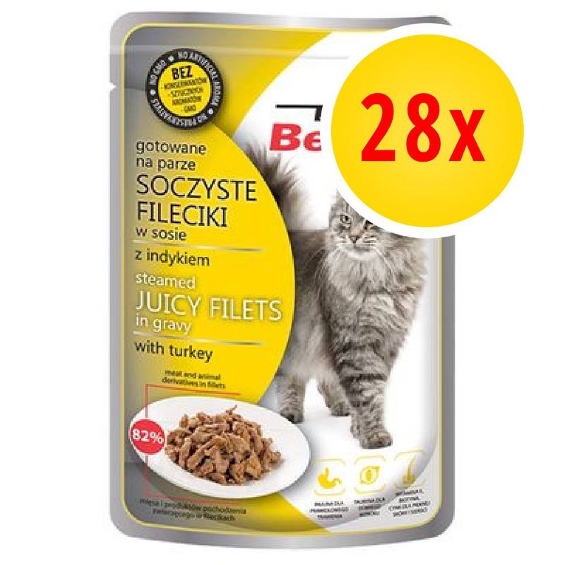 Super Benek Filetti in Salsa 28 x 85 g umido per gatto