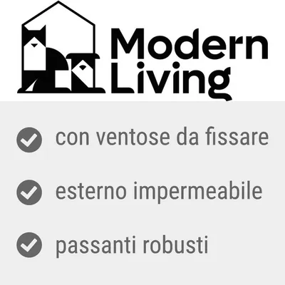 Modern Living, con ventose da fissare, esterno impermeabile, passanti robusti