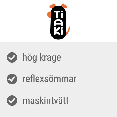 Tiaki. hög krage, reflexsömmar, maskintvätt