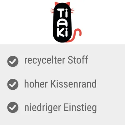 Tiaki. Eigenschaften: recycelter Stoff, hoher Kissenrand, niedriger Einstieg.