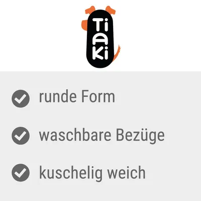 Tiaki. Runde Form, waschbare Bezüge, kuschelig weich.