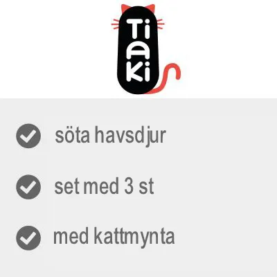 Tiaki. Söta havsdjur, set med 3 st, med kattmynta.