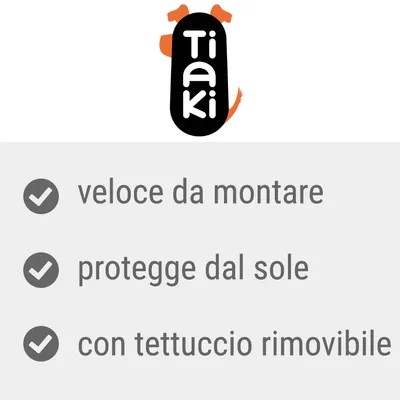 Tiaki, veloce da montare, protegge dal sole, con tettuccio rimovibile