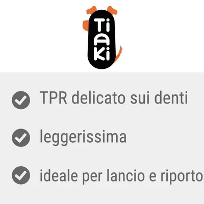 Tiaki. TPR delicato sui denti, leggerissima, ideale per lancio e riporto.
