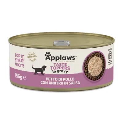 Applaws Taste Toppers Natural in Salsa 12 x 156 g - Pollo & Anatra Applaws Taste Toppers Natural in Salsa 12 x 156 g - Pollo & Anatra