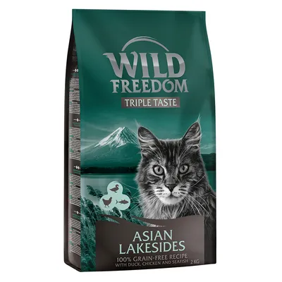 Wild Freedom Triple Taste Asian Lakesides, rețetă 100% fără cereale cu rață, pui și pește de mare, 2 kg.
