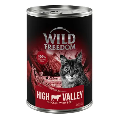 Wild Freedom High Valley, pollo con manzo, lattina da 400g. Ricetta 100% senza cereali.