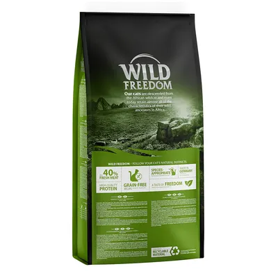 Wild Freedom Katzenfutter, 40% frisches Fleisch, getreidefrei, artgerecht, hergestellt in Deutschland, recycelbares Material. Hochwertiges Protein und natürlicher Geschmack.