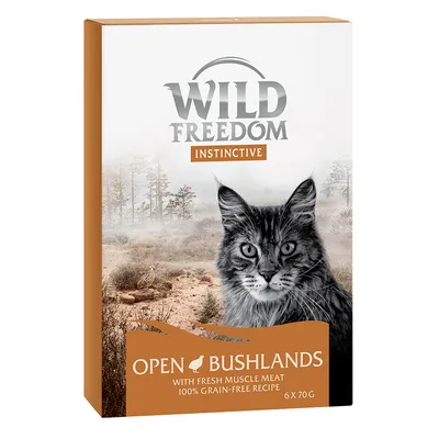 Wild Freedom Instinctive Open Bushlands. С прясно мускулно месо, 100% беззърнена рецепта, 6 x 70 г.