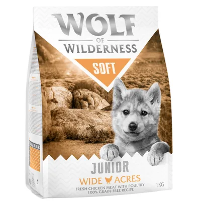 Wolf of Wilderness Soft Junior Wide Acres, frisches Hühnerfleisch mit Geflügel, 100% getreidefreie Rezeptur, 1kg.