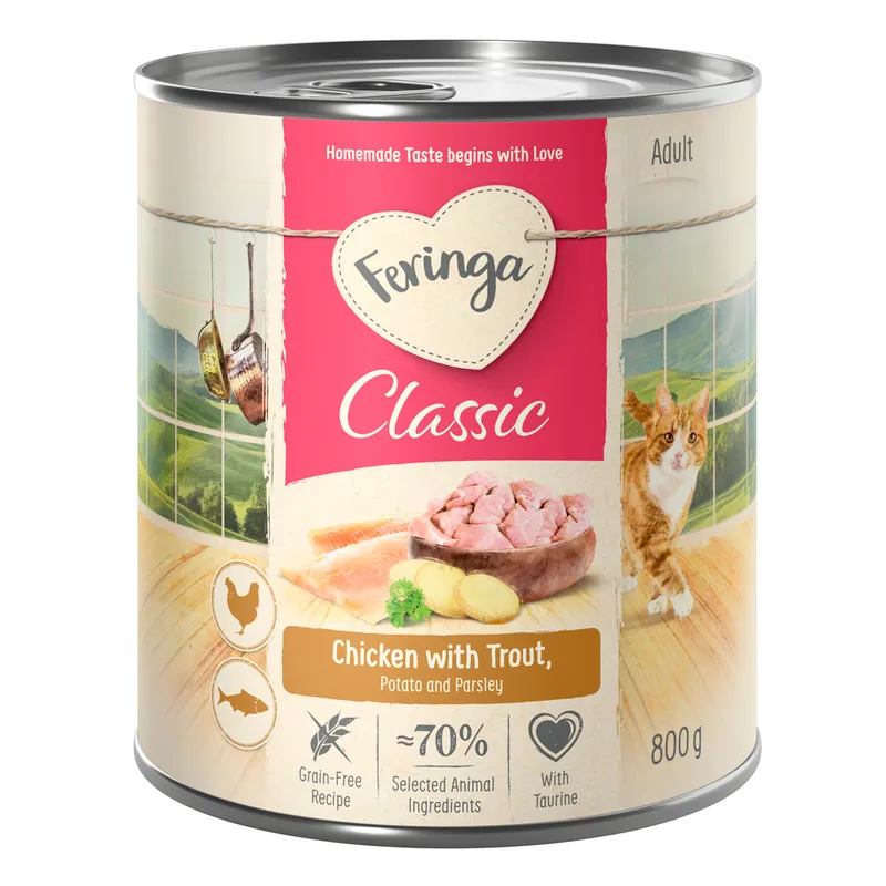 Feringa Classic Meat Menu 24 x 800 g - Pack Ahorro - Trucha y pollo