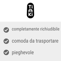 Tiaki, completamente richiudibile, comoda da trasportare, pieghevole