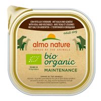 Almo Nature Bio Organic Maintenance con vitello e verdure, FR-BIO-10 EU Agriculture, per cani adulti.