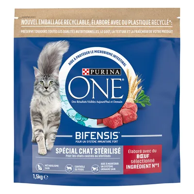 Purina ONE Bifensis Sterilised granule hovädzie - 1,5 kg