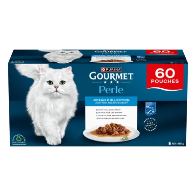 Gourmet Perle Pouches Mixed Jumbo Pack 60 x 85g - Ocean Collection in Gravy