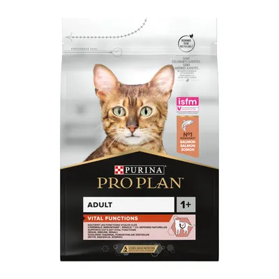 Adult 1+ dry food with salmon as main ingredient, supports vital functions and natural defences. No added colourants or flavourings. Suitable for adult pets.