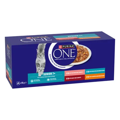 PURINA ONE Senior 7+ - Mixed Mega Pack (40 x 85g) PURINA ONE Senior 7+ - Mixed Mega Pack (40 x 85g)