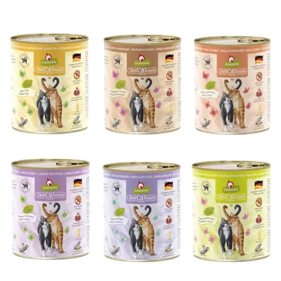 Set prova! GranataPet DeliCatessen 12 / 24 x 800 g Umido per gatto - 12 x 800 g Mix 3: 6 varianti senza pesce