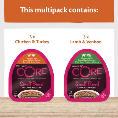 Wellness Core Small Adult Savoury Medleys Farmer Selection Wet Dog Food - 6 x 85g