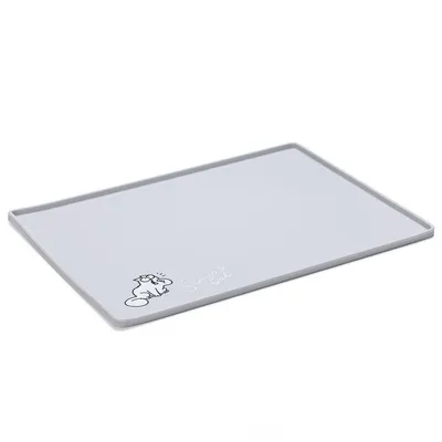 Simon's Cat Tapis de protection pour gamelle, gris Simon's Cat Tapis de protection pour gamelle, gris