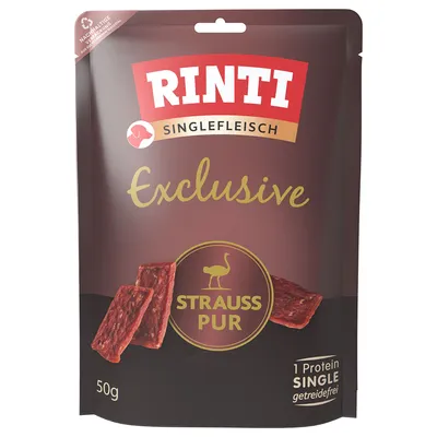 RINTI Singlefleisch Exclusive Snack - Sparpaket: Ross Pur 3 x 50 g