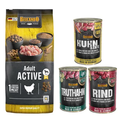 Lot mixte Belcando 15 kg / 12,5 kg + 6 x 400 g pour chien - Adult Active (12,5 kg) Lot mixte Belcando 15 kg / 12,5 kg + 6 x 400 g pour chien - Adult Active (12,5 kg)