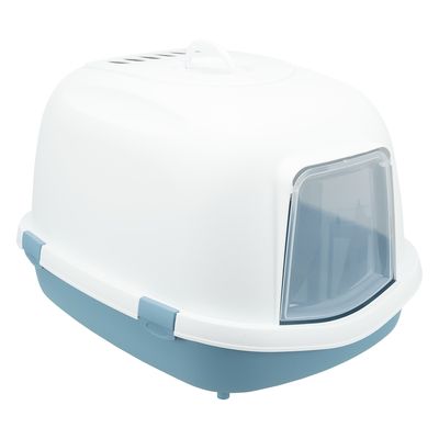 Maison de toilette Trixie Primo XXL pour chat bleu/blanc