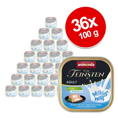 Animonda Vom Feinsten Adult s morčacím a mliečnym jadrom, 36 x 100 g. Mokré krmivo pre mačky.