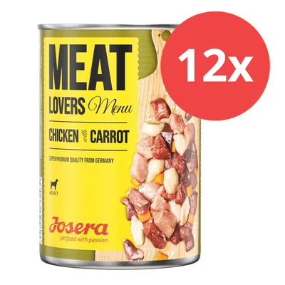 Josera Meat Lovers Menu, Chicken with Carrot, Super Premium Quality from Germany, für erwachsene Hunde. Packung mit 12 Dosen. Josera Meat Lovers Menu, Chicken with Carrot, Super Premium Quality from Germany, für erwachsene Hunde. Packung mit 12 Dosen.
