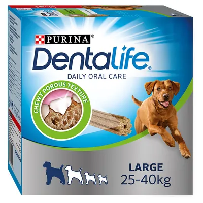 Purina Dentalife Daily Oral Care za pse, žvečljiva porozna tekstura, velikost Large 25–40 kg.