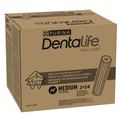 PURINA Dentalife Tägliche Zahnpflege-Snacks für mittelgrosse Hunde - 48 Sticks (16 x 69 g)