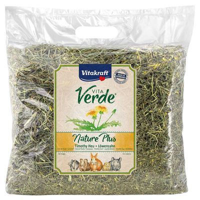 Vitakraft Vita Verde Nature Plus Timothy hay with dandelion, Made in Germany, for rodents.