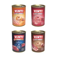 RINTI Viande Pure 24 x 400 g pour chien - lot mixte : 4 variétés
