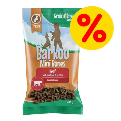 Barkoo Mini Bones, Rind mit Roter Bete und Brennnesseln, getreidefrei, ohne Zuckerzusatz, 200 g. Gelbes Prozentzeichen für Rabatt. Barkoo Mini Bones, Rind mit Roter Bete und Brennnesseln, getreidefrei, ohne Zuckerzusatz, 200 g. Gelbes Prozentzeichen für Rabatt.