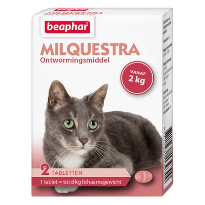 Beaphar Milquestra Wormtabletten voor Katten ≥ 2 kg - 2 Tabletten