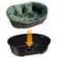 Ferplast Cesta-sofà Siesta Deluxe nera con rivestimento velluto verde Set Tg. 4: L 64 x P 48 x H 25 cm (cesta + rivestimento + piedini)