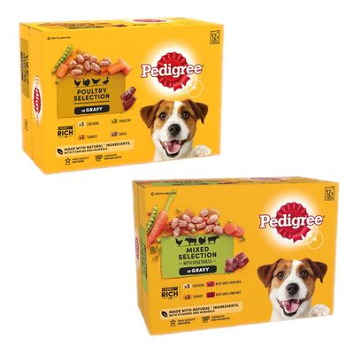 Pedigree Pouch in Gravy Multipack Mixed Selection in Gravy (12 x 100g)