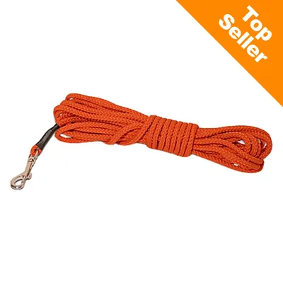 Oranžové lano s kovovou karabínou, text v rohu: Top Seller