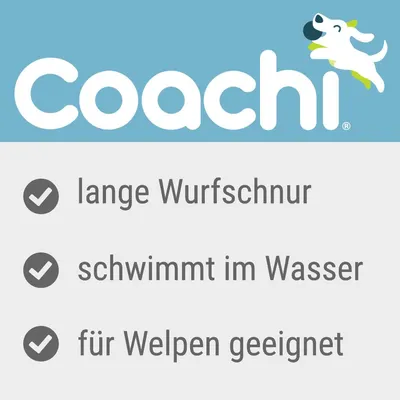 Coachi. Lange Wurfschnur, schwimmt im Wasser, für Welpen geeignet.
